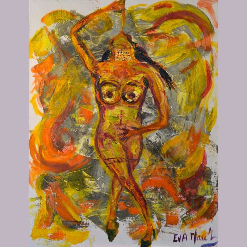 Eva March — FREEDOM GOLD — 116x90 cm