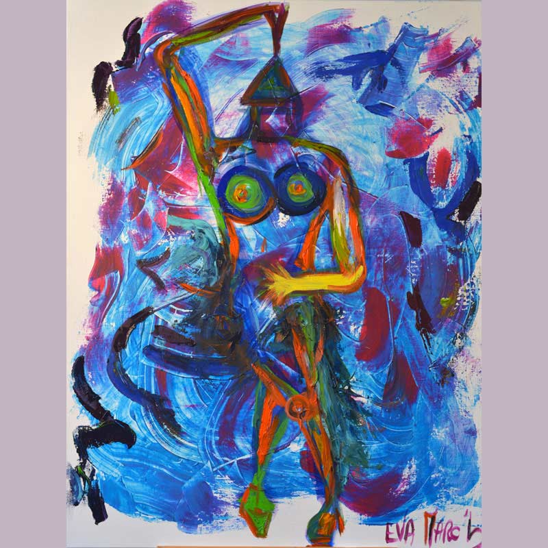 Eva March — Freedom Azur — 116x90 cm