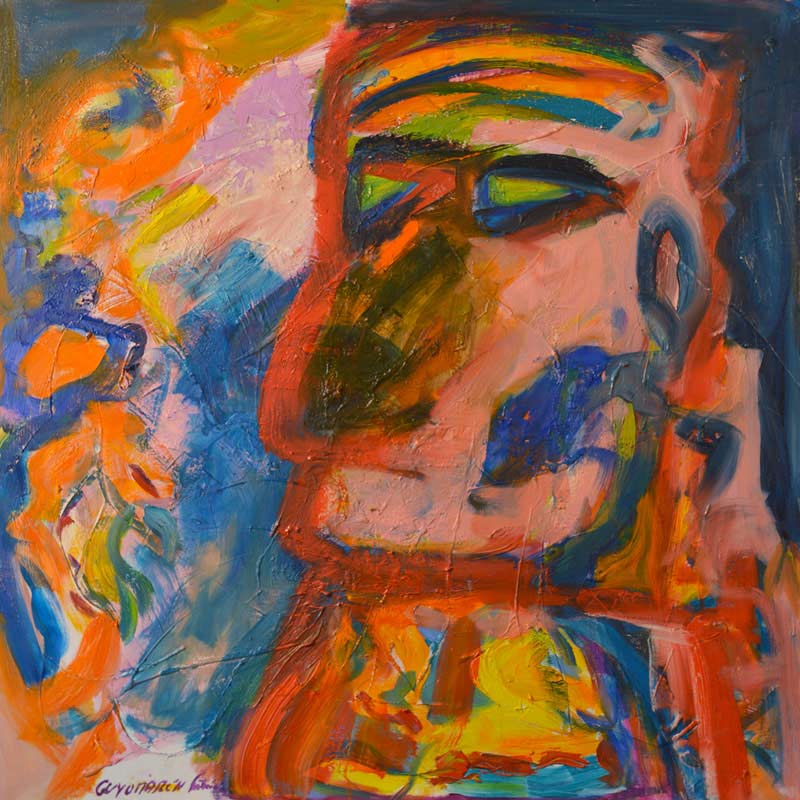 Eva March — PATRIARCHE BLEU — 90x90 cm