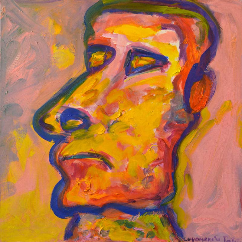 Eva March — PORTRAIT MOIA JAUNE — 40x40 cm
