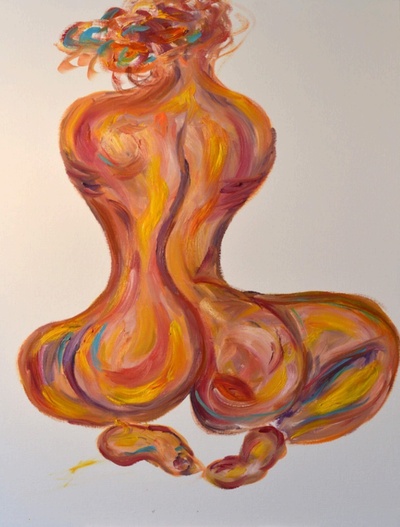 Eva March, Back sensuel, Mixed technique, 116 x 90 cm.