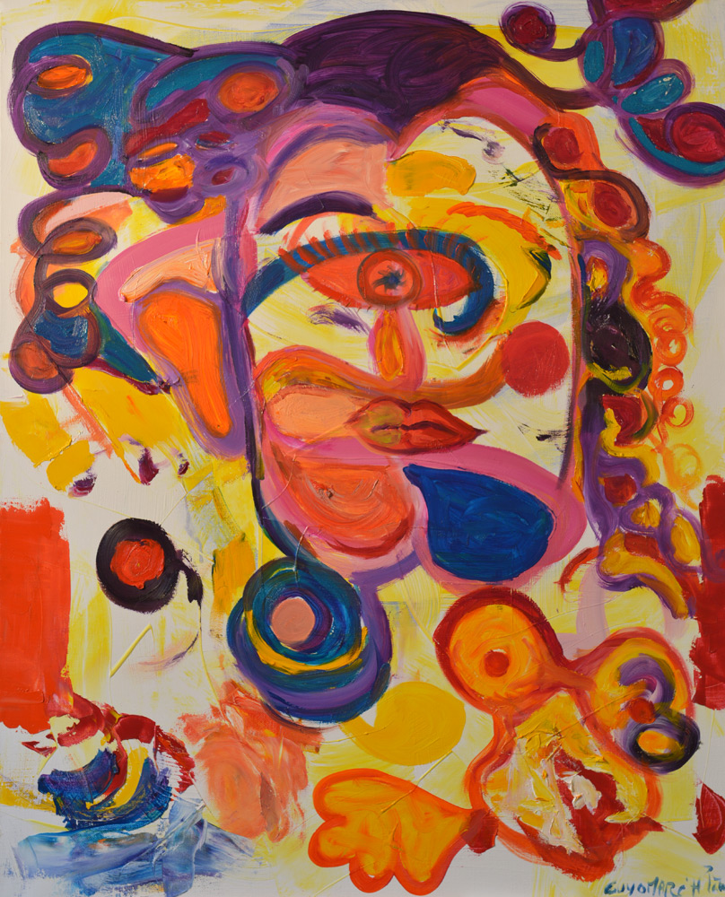 Eva March, Call of the heart, 2020, Oil and acrylic on linen canvas, 100 x 81 cm.