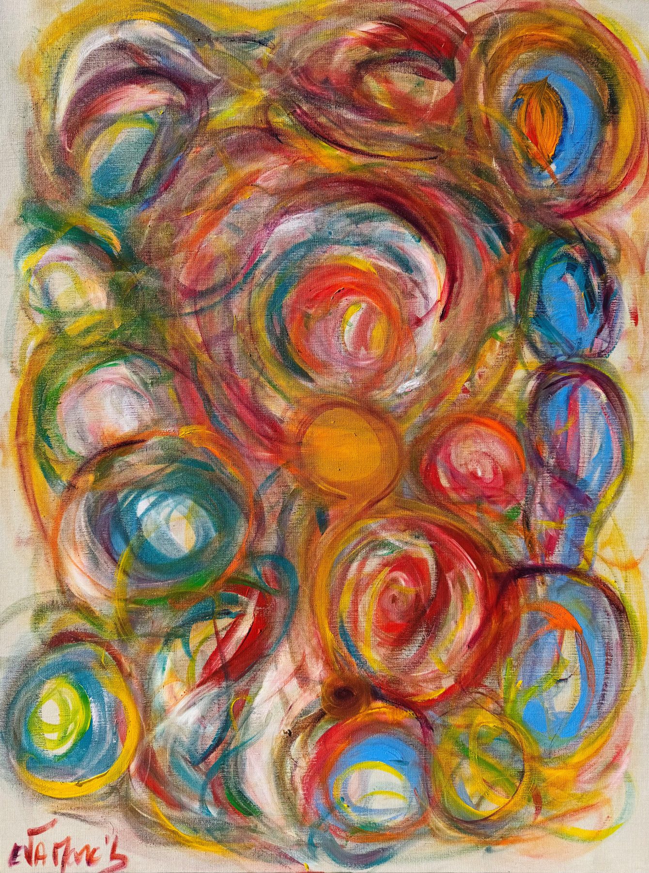 Eva March, Chakra South, 2023, Oil on linen canvas, 116 x 89 cm.