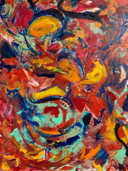 Eva March, Constellation 2, 2019, Acrylic oil on linen canvas, 130 x 162 cm.