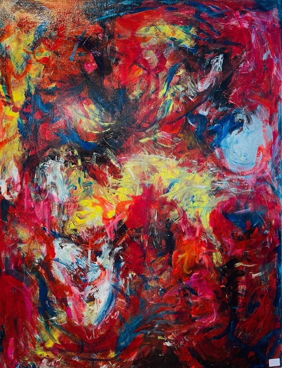 Eva March, Eruption, 2019, Oil on linen canvas, 116 x 89 cm.