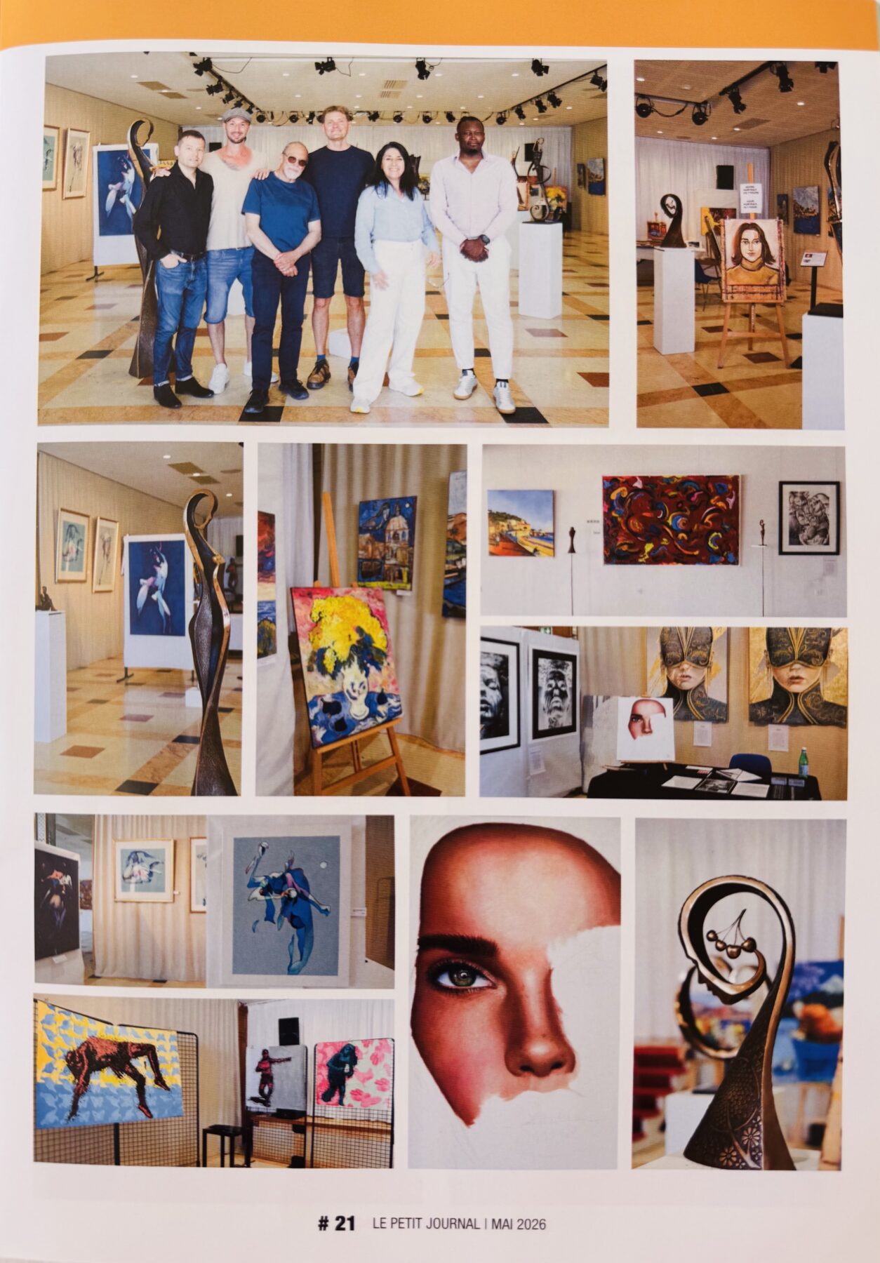 Photos de l exposition Resonances a l Espace Neptune de Saint-Jean-Cap-Ferrat avec les oeuvres d EVA MARCH (Le Petit Journal, mai 2026)